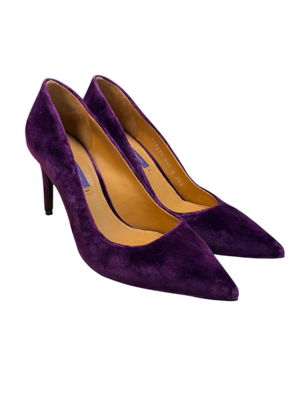 Ralph Lauren Purple Label Armissa Purple Velvet Pumps Heels Pointed Toe 8 Worn